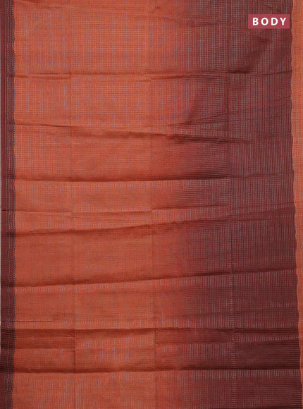Rust & Brown Chappa Saree  - Ombre