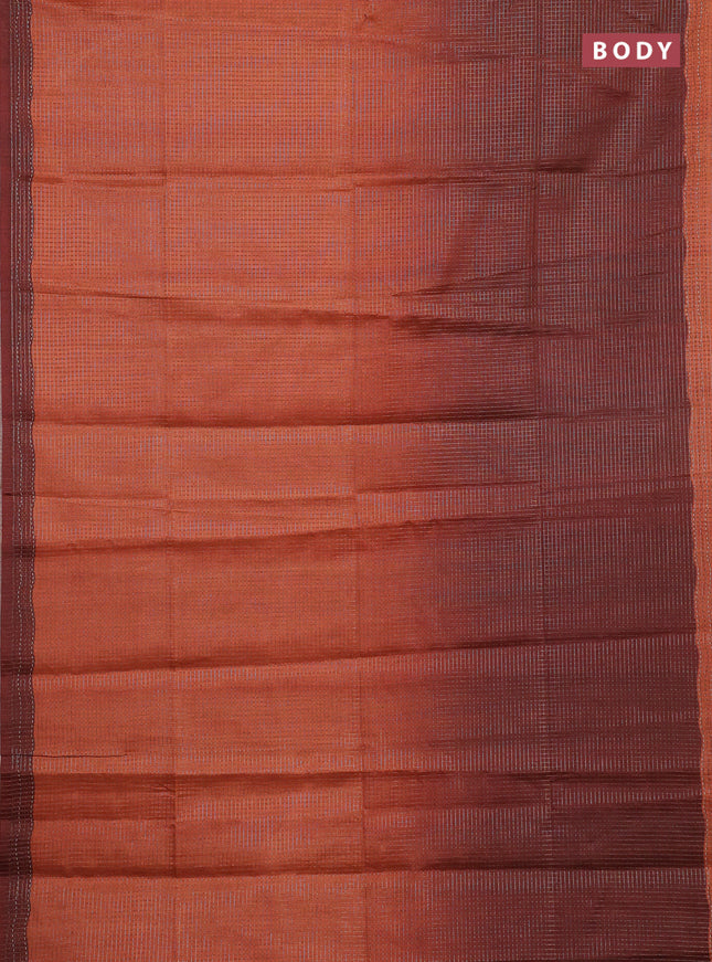 Rust & Brown Chappa Saree  - Ombre