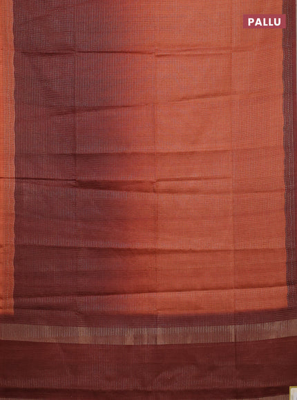 Rust & Brown Chappa Saree  - Ombre