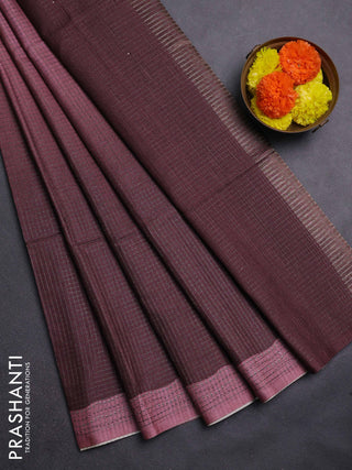 Mauve Pink & Brown Chappa Saree  - Ombre