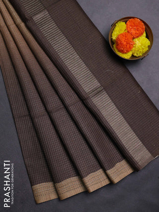 Mustard Yellow & Brown Chappa Saree  - Ombre