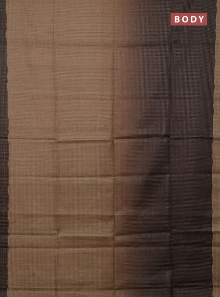 Mustard Yellow & Brown Chappa Saree  - Ombre