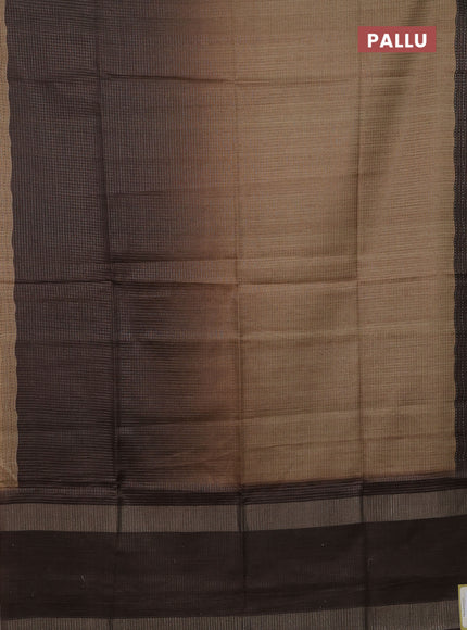 Mustard Yellow & Brown Chappa Saree  - Ombre