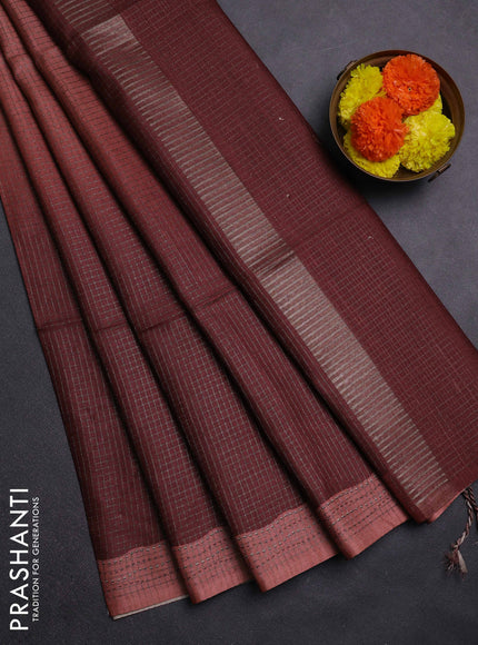 Rust  & Brown Chappa Saree  - Ombre