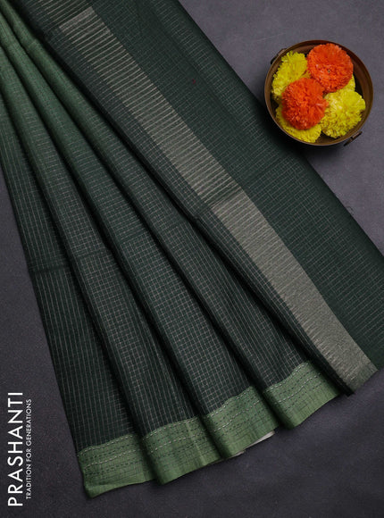 Green & Bottle Green Chappa Saree  - Ombre