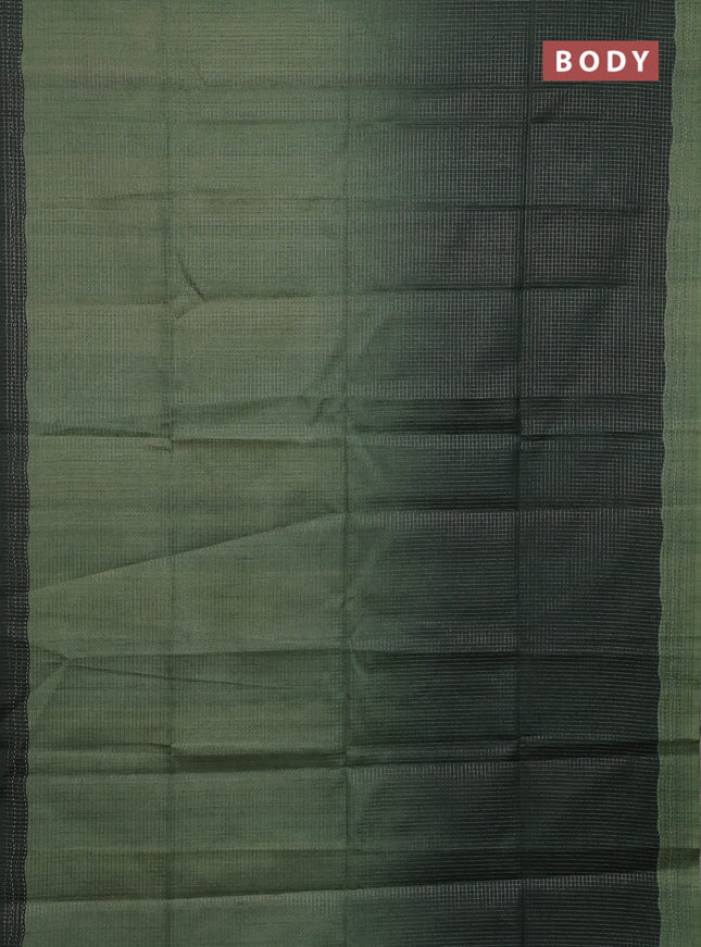 Green & Bottle Green Chappa Saree  - Ombre