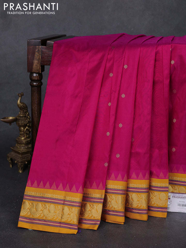 Pink & Mustard Yellow Narayanpet Silk Saree