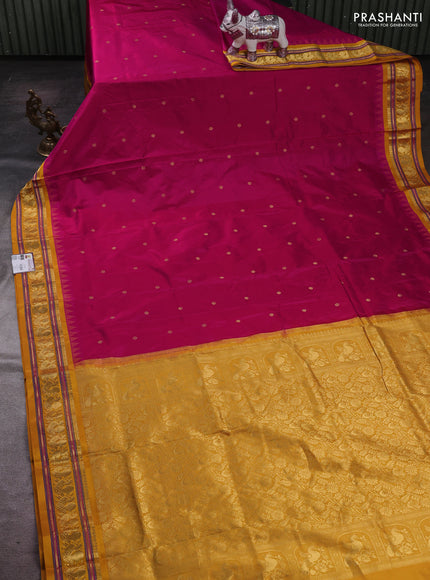 Pink & Mustard Yellow Narayanpet Silk Saree