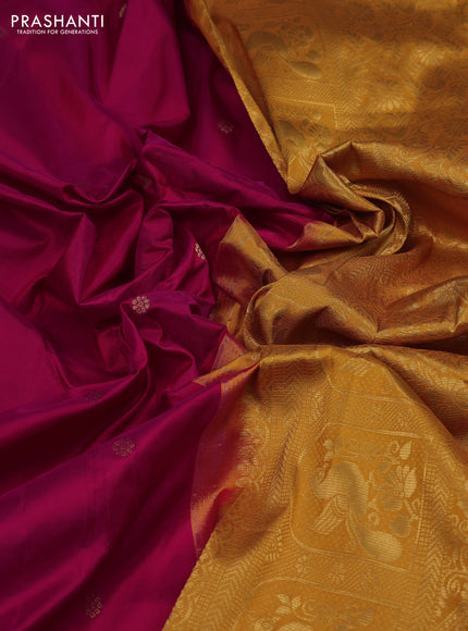 Pink & Mustard Yellow Narayanpet Silk Saree
