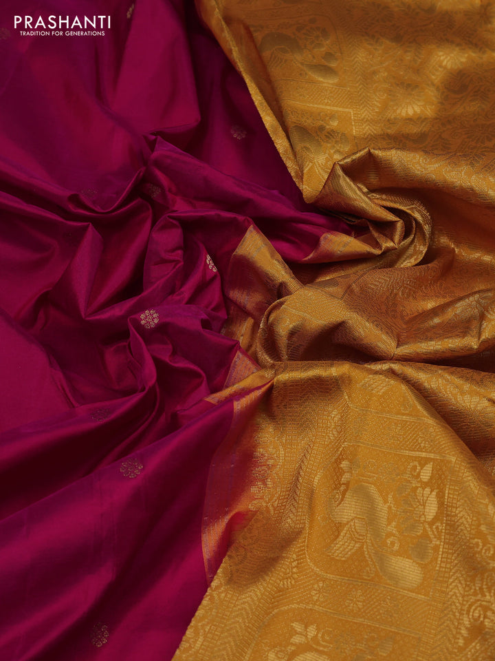 Pink & Mustard Yellow Narayanpet Silk Saree