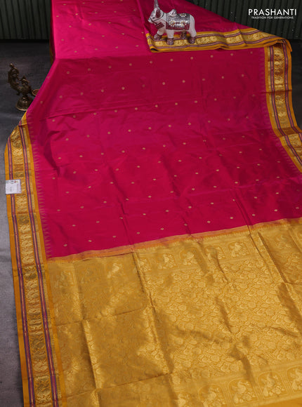 Pink & Mustard Yellow Narayanpet Silk Saree