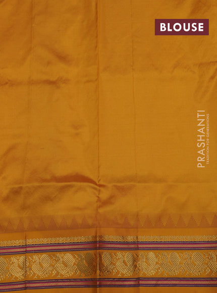 Pink & Mustard Yellow Narayanpet Silk Saree
