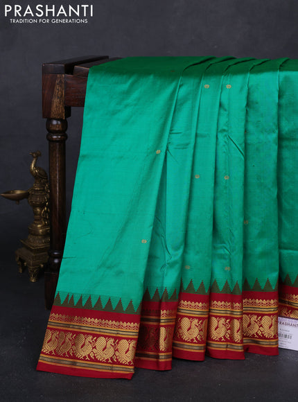 Green & Maroon Narayanpet Silk Saree