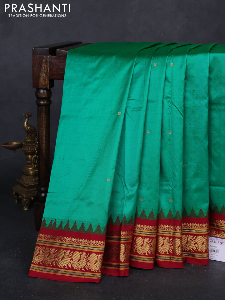 Green & Maroon Narayanpet Silk Saree