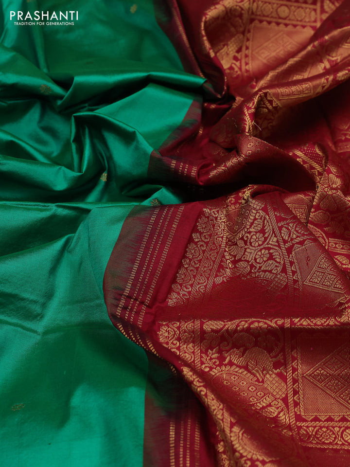 Green & Maroon Narayanpet Silk Saree