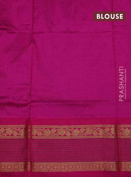 Teal Blue & Pink Narayanpet Silk Saree
