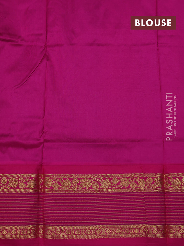 Teal Blue & Pink Narayanpet Silk Saree