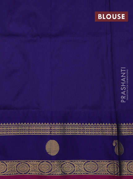 Teal Blue & Blue Narayanpet Silk Saree