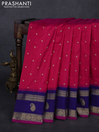 Pink & Blue Narayanpet Silk Saree