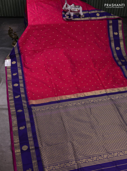 Pink & Blue Narayanpet Silk Saree