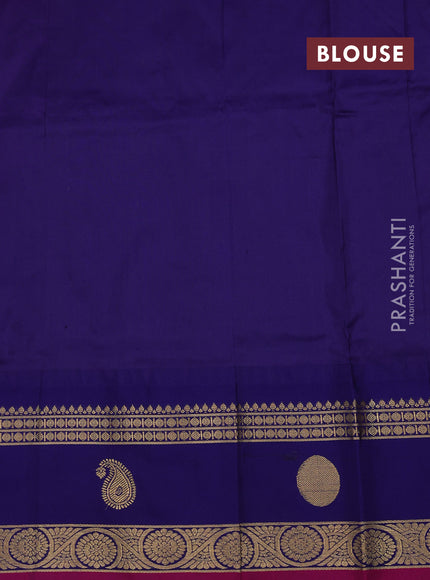 Pink & Blue Narayanpet Silk Saree