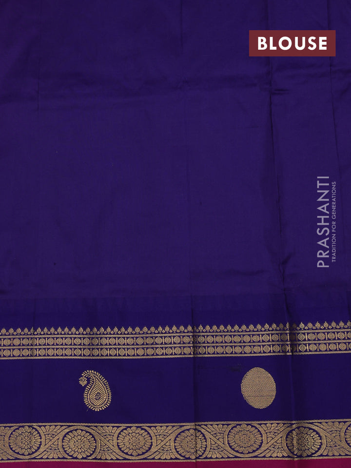 Pink & Blue Narayanpet Silk Saree