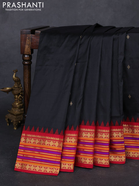 Black & Maroon Narayanpet Silk Saree