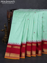 Pastel Green & Maroon Narayanpet Silk Saree
