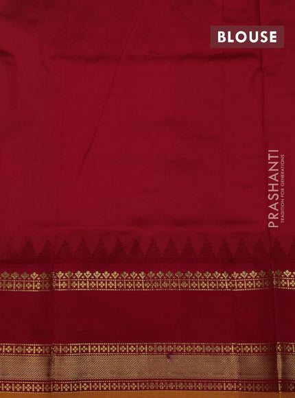 Pastel Green & Maroon Narayanpet Silk Saree