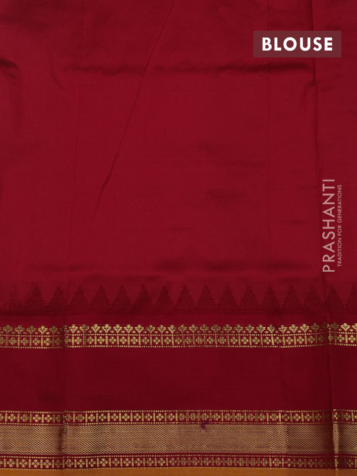 Pastel Green & Maroon Narayanpet Silk Saree