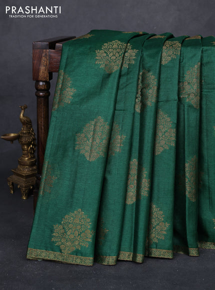 Green & Maroon Banarasi Tussar Silk Saree