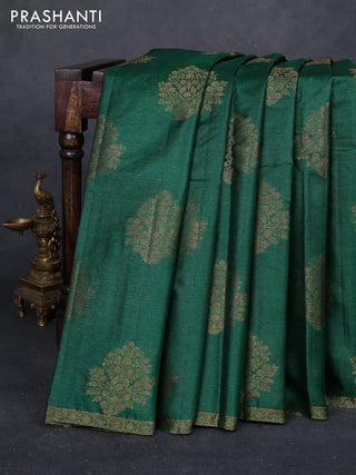 Green & Maroon Banarasi Tussar Silk Saree