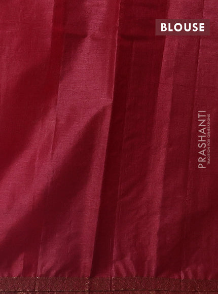 Green & Maroon Banarasi Tussar Silk Saree
