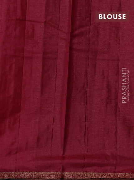 Coffee Brown & Maroon Banarasi Tussar Silk Saree