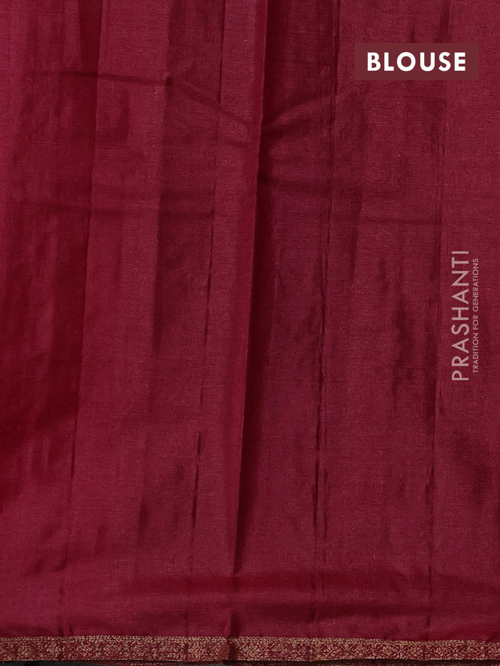 Coffee Brown & Maroon Banarasi Tussar Silk Saree