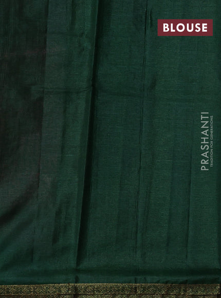 Magenta Pink & Green Banarasi Tussar Silk Saree
