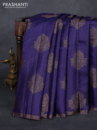 Blue & Maroon Banarasi Tussar Silk Saree