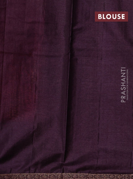 Rustic Orange & Wine Banarasi Tussar Silk Saree