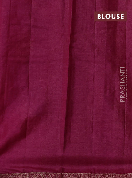 Peacock Blue & Pink Banarasi Tussar Silk Saree