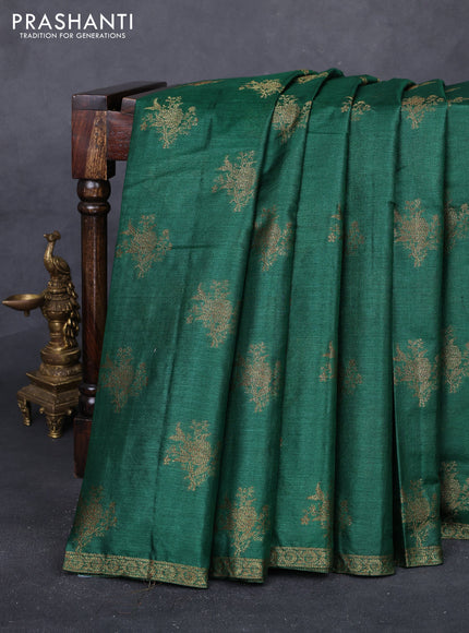 Green & Maroon Banarasi Tussar Silk Saree