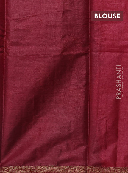 Green & Maroon Banarasi Tussar Silk Saree