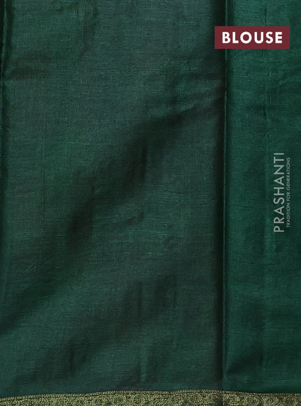 Magenta Pink & Green Banarasi Tussar Silk Saree