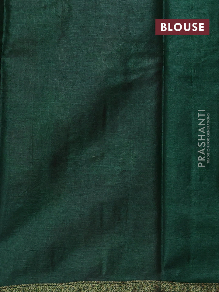 Magenta Pink & Green Banarasi Tussar Silk Saree