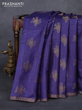 Blue & Maroon Banarasi Tussar Silk Saree