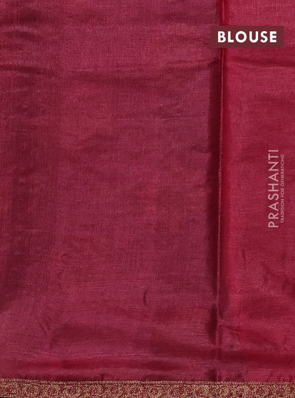 Blue & Maroon Banarasi Tussar Silk Saree