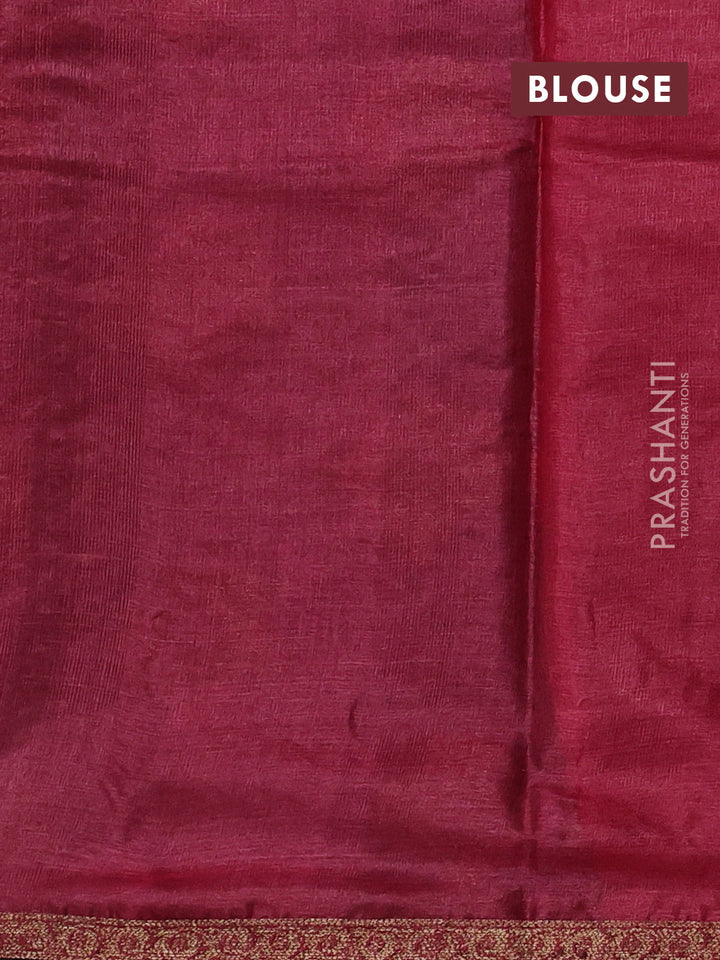 Blue & Maroon Banarasi Tussar Silk Saree