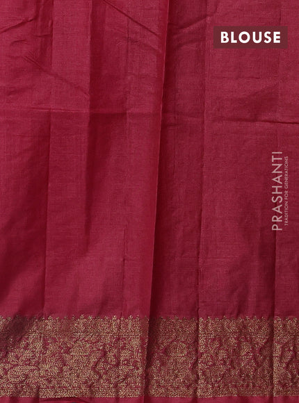 Blue & Maroon Banarasi Tussar Silk Saree