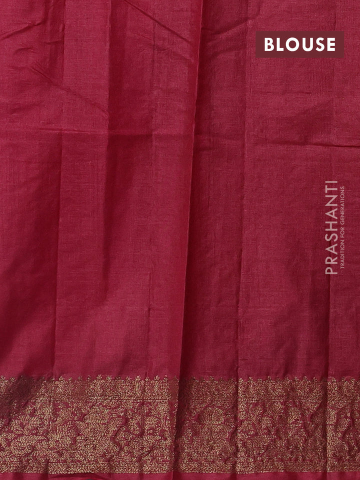 Blue & Maroon Banarasi Tussar Silk Saree