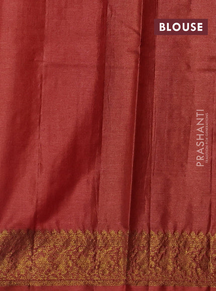 Brown & Rust Banarasi Tussar Silk Saree