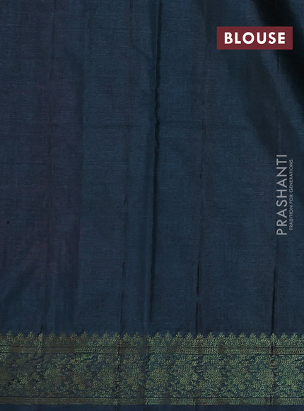 Maroon & Peacock Green Banarasi Tussar Silk Saree